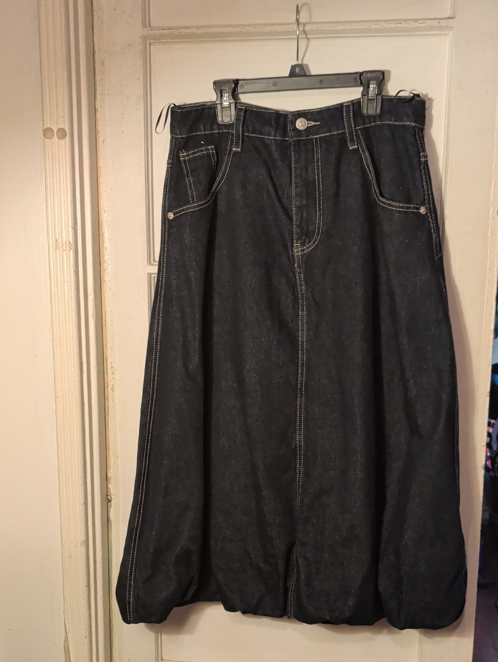 Jason Wu Dark Blue Wide-Leg Balloon Denim Skirt